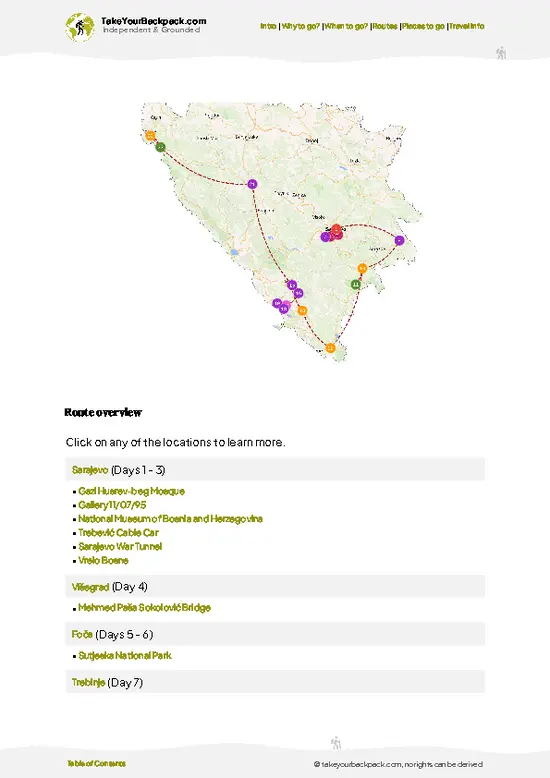 example page 4 from our offline Travel Guide for Bosnia and Herzegovina
